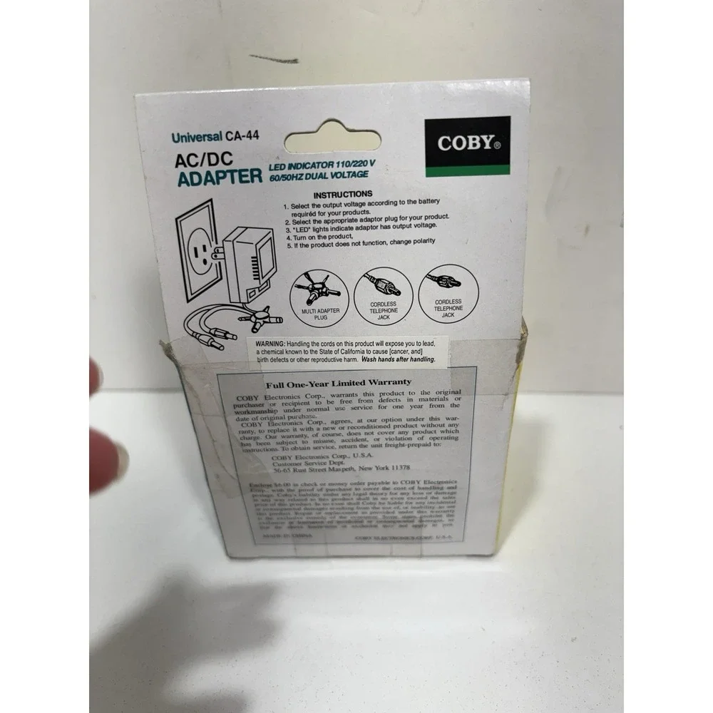 Coby Universal Power A/C‎ Adapter model CA-44 1000mA LED Power Indicator Input